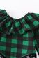 Green check ruffle baby romper