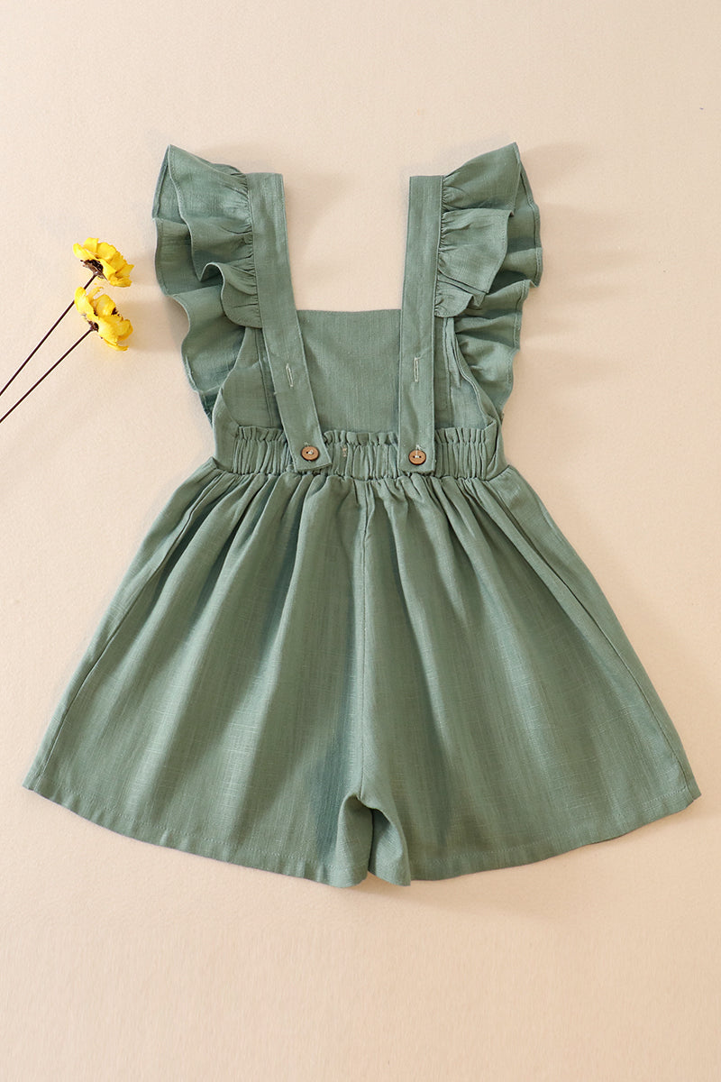 Green girl ruffle jumpsuit