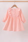 Premium pink ruffle muslin dress