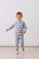 Premium blue excavator print bamboo pants set