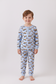 Premium blue excavator print bamboo pants set