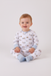 Premium blue character print bamboo romper
