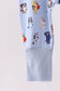 Premium blue character print bamboo romper