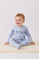Premium blue character print bamboo romper