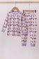 Premium purple character print bamboo pants set