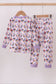 Premium purple character print bamboo pants set