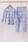 Premium blue character print bamboo pants set