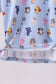 Premium blue character print bamboo pants set