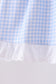 Premium blue snowman embroidery gingham ruffle pants set