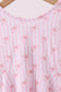 Premium blush bow stripe print ruffle bamboo dress