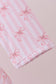 Premium blush bow stripe print ruffle bamboo dress