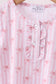 Premium blush bow stripe print bamboo pants set