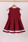 Premium Maroon Go Dawgs Mississippi embroidery ruffle dress