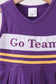 Premium Purple LSU Go Team embroidery ruffle dress