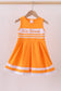 Premium Orange Tennessee Go Team embroidery ruffle dress