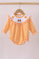 Orange Tennessee puppy bow embroidery checkered bubble
