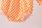 Orange Tennessee puppy bow embroidery checkered bubble
