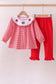 Premium Red Georgia bulldog embroidery ruffle pants set