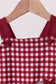 Premium Maroon Georgia bulldog gingham ruffle romper