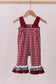 Premium Maroon Georgia bulldog gingham ruffle romper