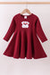 Premium Maroon Georgia bulldog applique dress