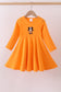 Premium Orange Tennessee puppy applique dress