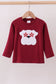Premium Maroon Georgia bulldog applique top