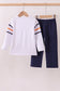 Premium Navy Auburn tiger applique pants set