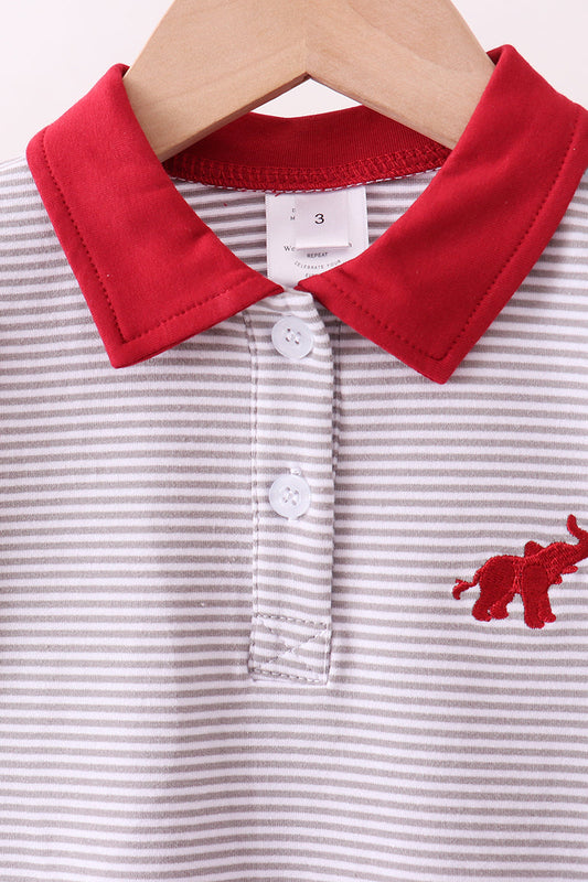 Premium Maroon Alabama elephant embroidery pants set