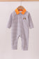 Premium Gray Tennessee Puppy embroidery stripe romper