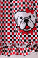 Checkered Georgia dog applique ruffle dress
