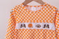 Orange Tennessee puppy bow embroidery checkered top