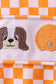 Orange Tennessee puppy bow embroidery checkered bubble
