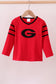 Premium Red Georgia applique top
