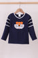 Premium Navy Auburn tiger applique top