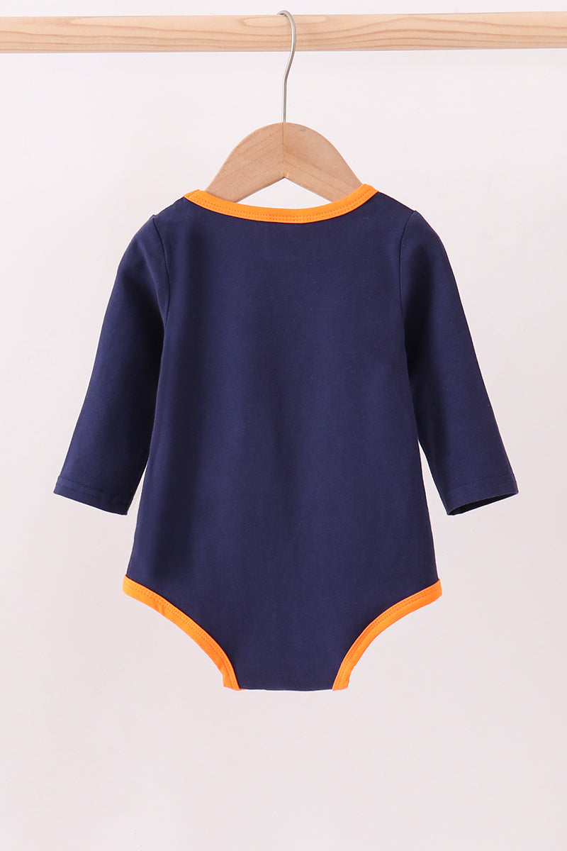 Premium Navy Auburn tiger applique bubble