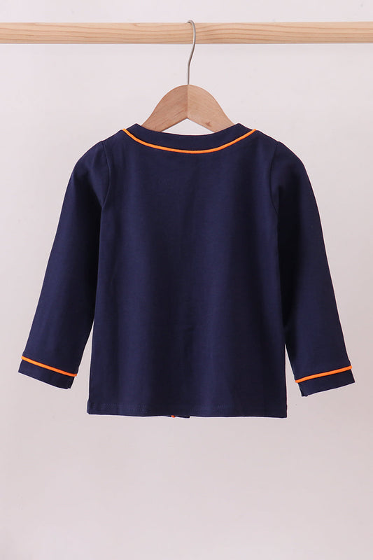 Premium Navy Auburn tiger embroidery cardigan