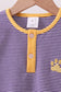 Premium Purple LSU stripe embroidery top
