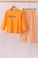 Premium Orange Tennessee football embroidery gingham pants set