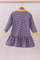 Premium Purple LSU stripe tiger embroidery dress