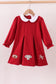 Premium Maroon Alabama elephant applique dress