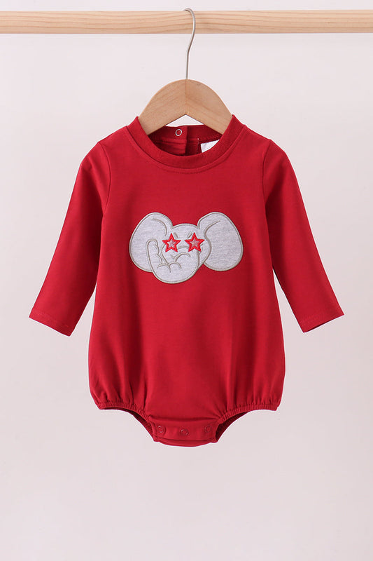 Maroon elephant Alabama football applique bubble