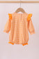Premium Orange Tennessee puppy football embroidery gingham ruffle bubble
