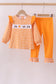 Premium Orange Tennessee puppy football embroidery ruffle pants set
