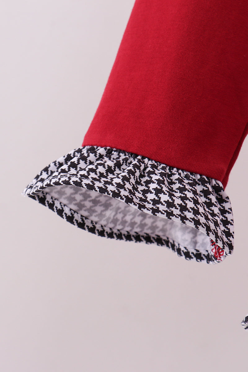 Premium Maroon Alabama embroidery ruffle top