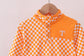 Orange Tennessee checkered pullover ruffle top