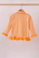 Orange Tennessee checkered pullover ruffle top