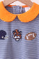 Premium Orange Clemson stripe football embroidery skorts set