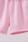 Premium Pink&white stripe bow shorts