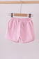Premium Pink&white stripe bow shorts